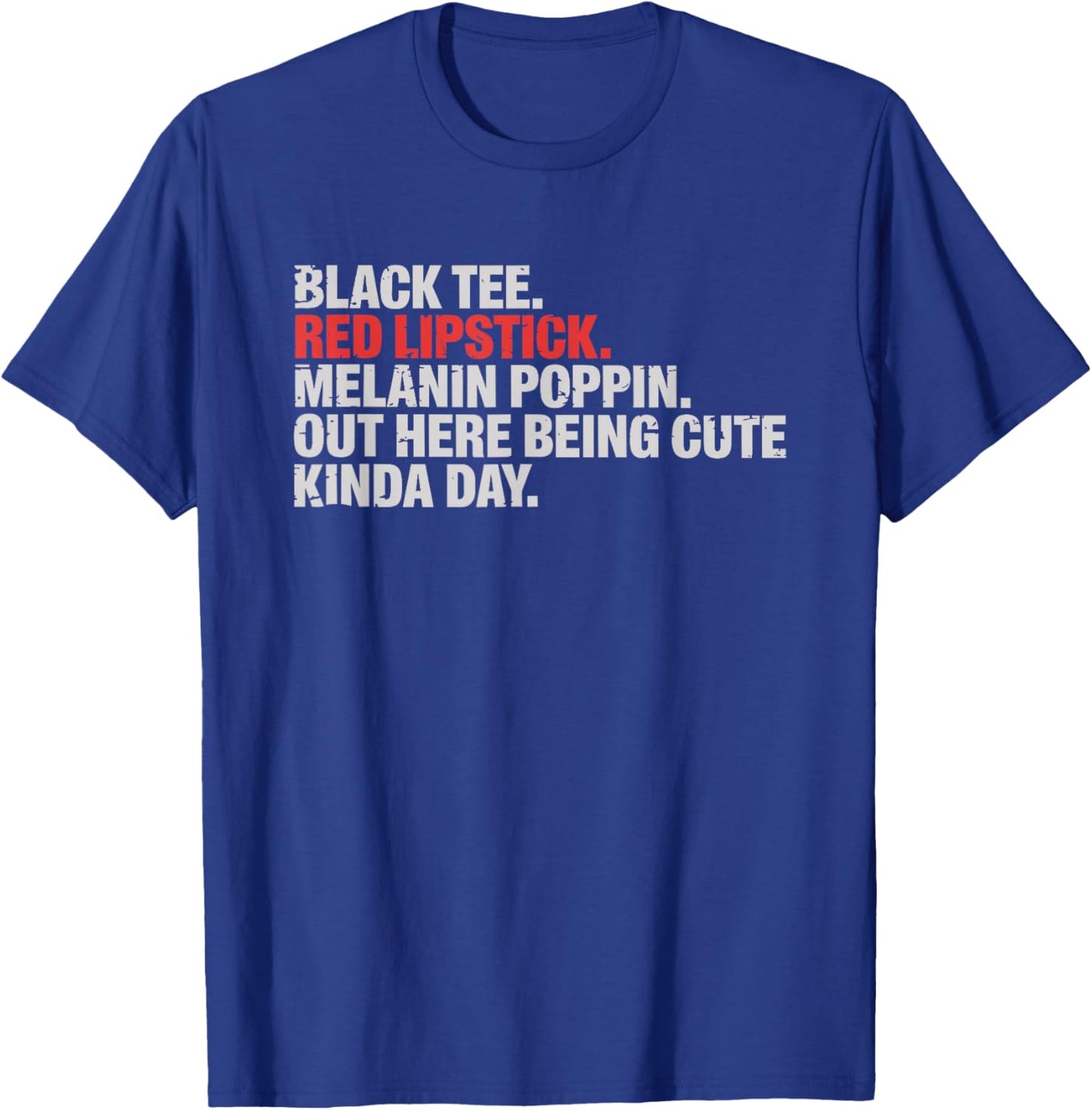 Black Red Lipstick Melanin Poppin African American Lady T-Shirt - T-Shirt | Royal