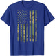 Vintage Camouflage American Flag Men, Women, Teens, & Kids T-Shirt - T-Shirt | Royal