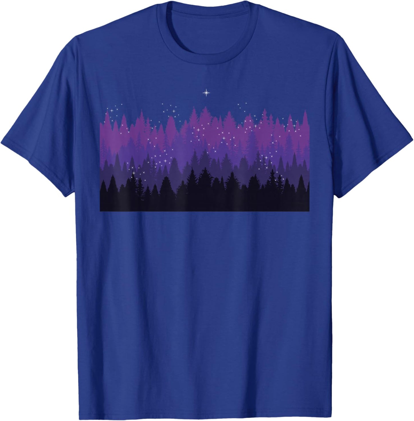 Firefly Nature Trees and Forest at Night with Glow Worms T-Shirt - T-Shirt | Royal