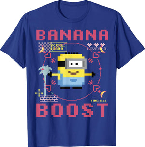 Despicable Me Minions 8-Bit Banana Boost Graphic T-Shirt - T-Shirt | Royal
