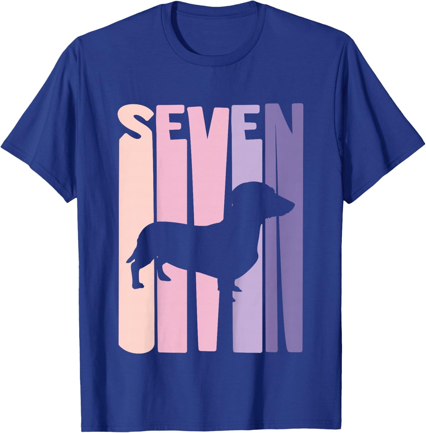 Kids 7 Year Old German Dachshund Lover Birthday Girl T-Shirt - T-Shirt | Royal
