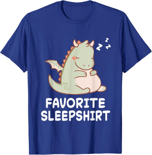 Dragon Dragons Nap Sleeping Sleep Pajama Pajamas Nightgown T-Shirt - T-Shirt | Royal