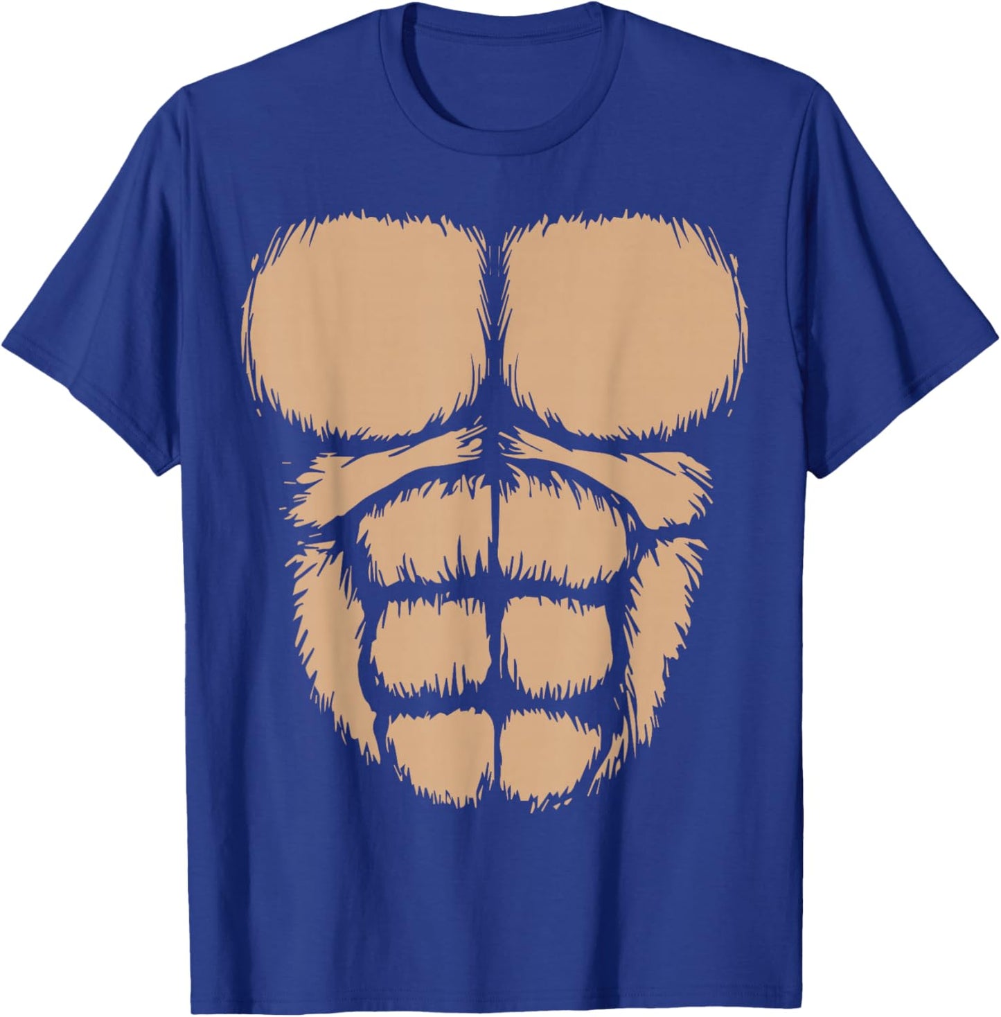 Monkey Gorilla Sixpack Belly Gorilla Chest Halloween Costume T-Shirt - T-Shirt | Royal