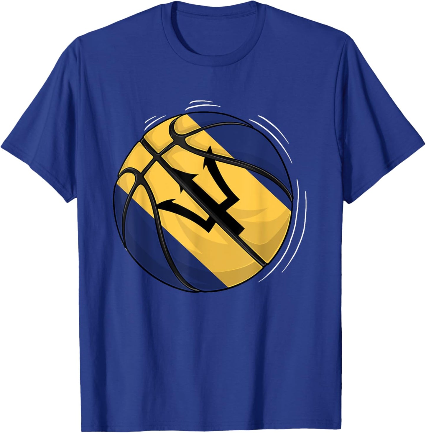 Basketball Ball With The Flag Of Barbados T-Shirt - T-Shirt | Royal