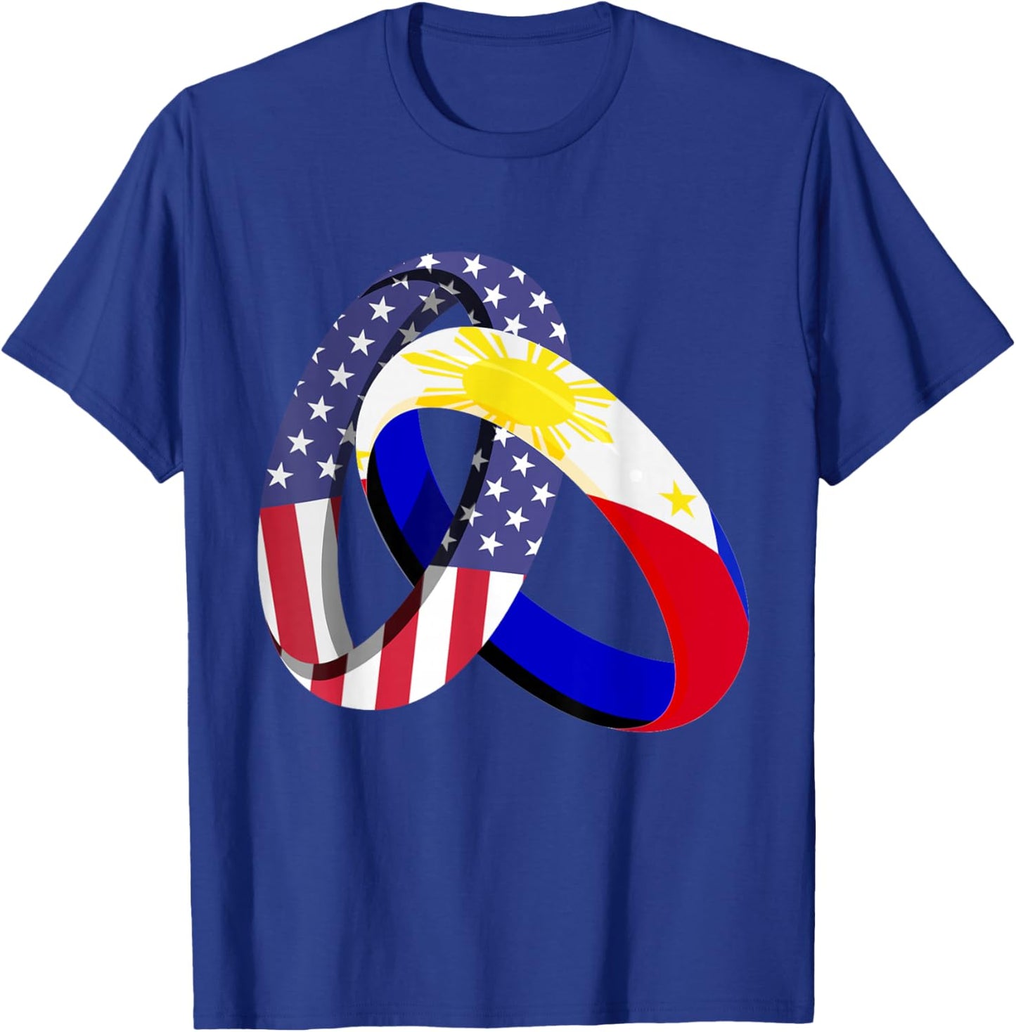 Philippines American Ring Heritage Month Filipino Flag T-Shirt - T-Shirt | Royal
