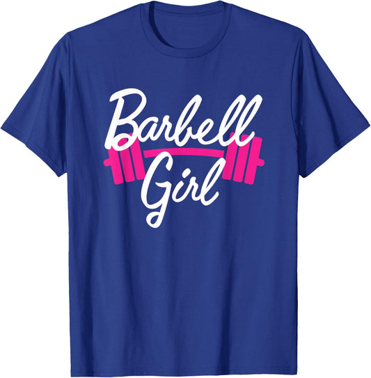 Pink Barbell Girl Weightlifting Gym Pump Cover T-Shirt - T-Shirt | Royal