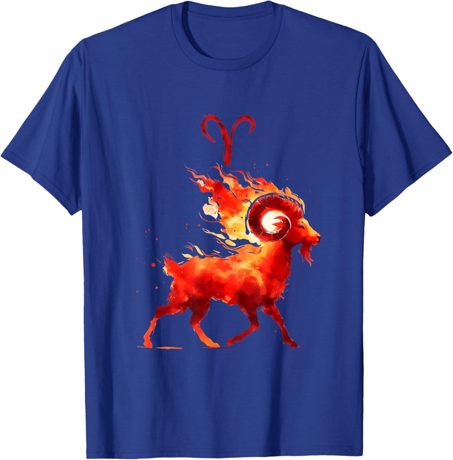 March April Birthday Asian Brush Aries Zodiac Fire Sign T-Shirt - T-Shirt | Royal