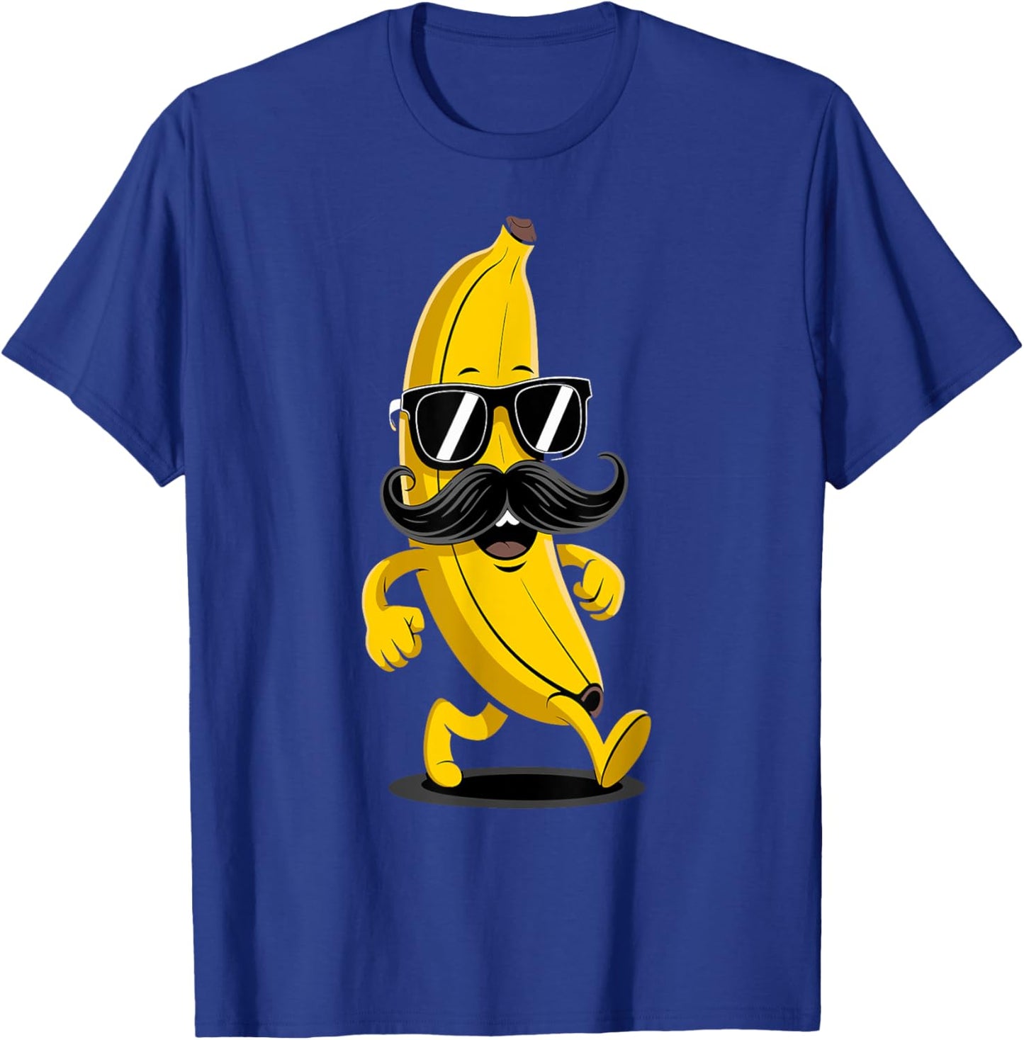 Banana Mustache Sunglasses Face Funny Fruit Cool Banana T-Shirt - T-Shirt | Royal