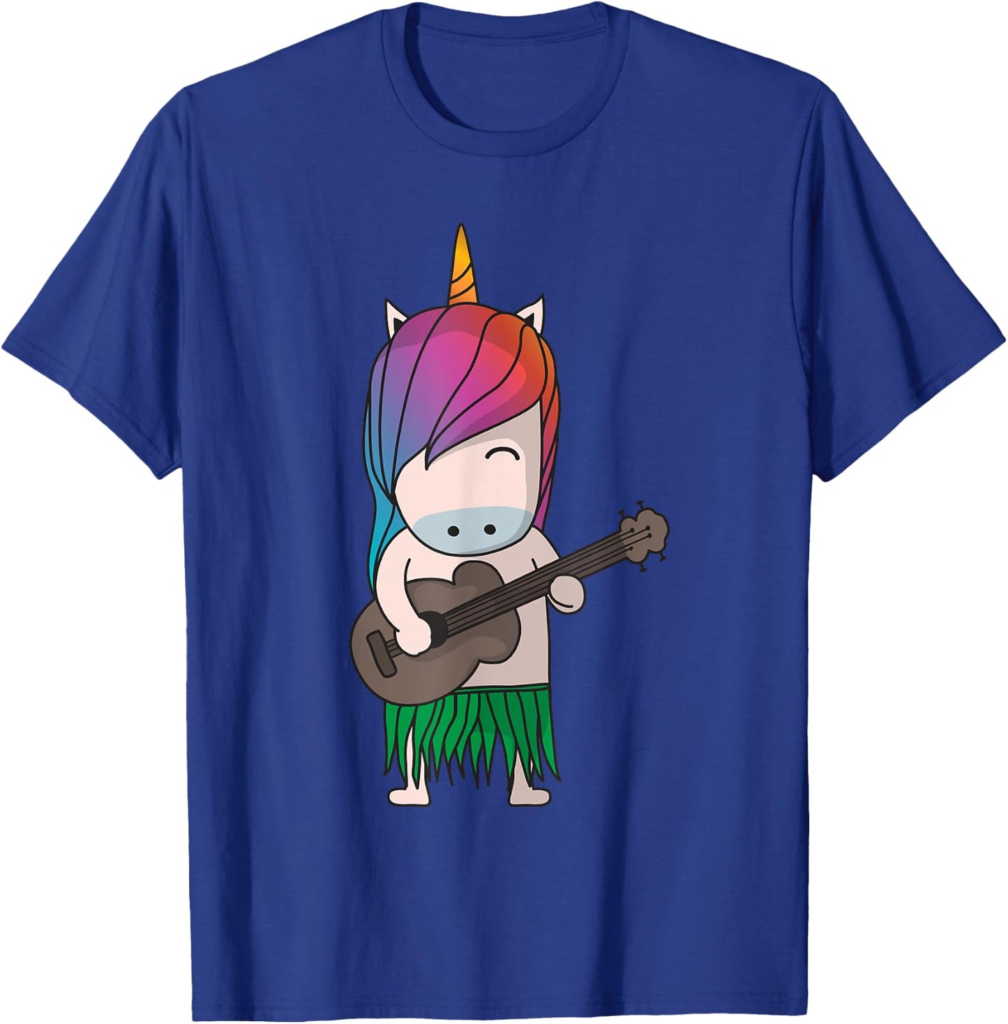 Unicorn Ukulele Luau Cute Funny Hawaii Music T-Shirt - T-Shirt | Royal