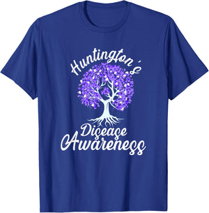 Huntingtons Disease Awareness Warrior Tree Hop T-Shirt - T-Shirt | Royal
