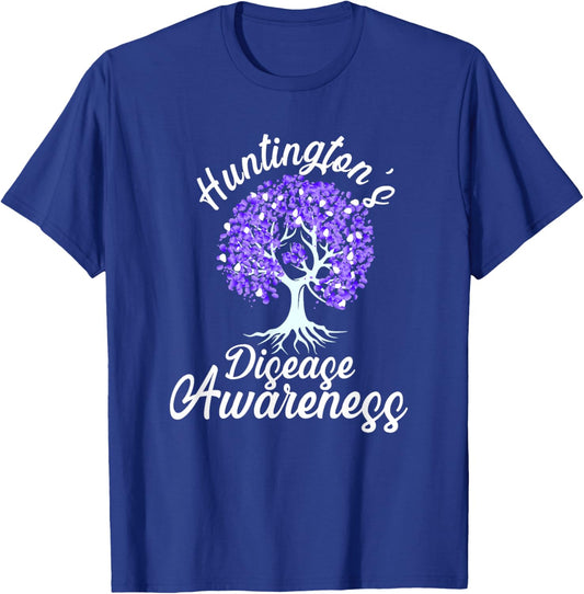 Huntingtons Disease Awareness Warrior Tree Hop T-Shirt - T-Shirt | Royal