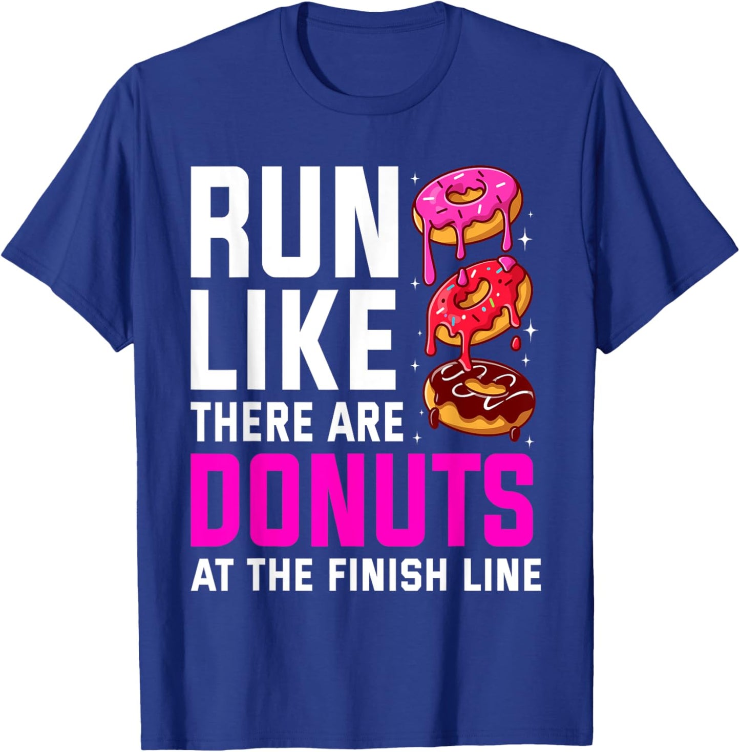 Funny Running Women Donut Finish Line Marathon T-Shirt - T-Shirt | Royal