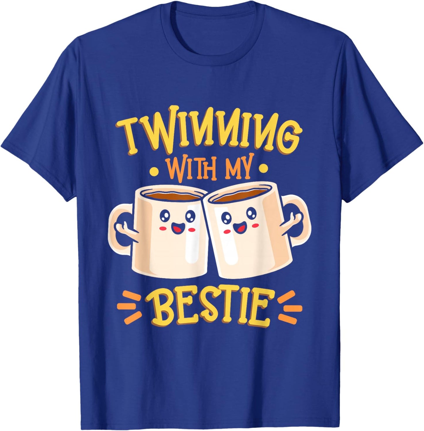 Friends Matching Matching Twin Twinning Bestie Coffee T-Shirt - T-Shirt | Royal