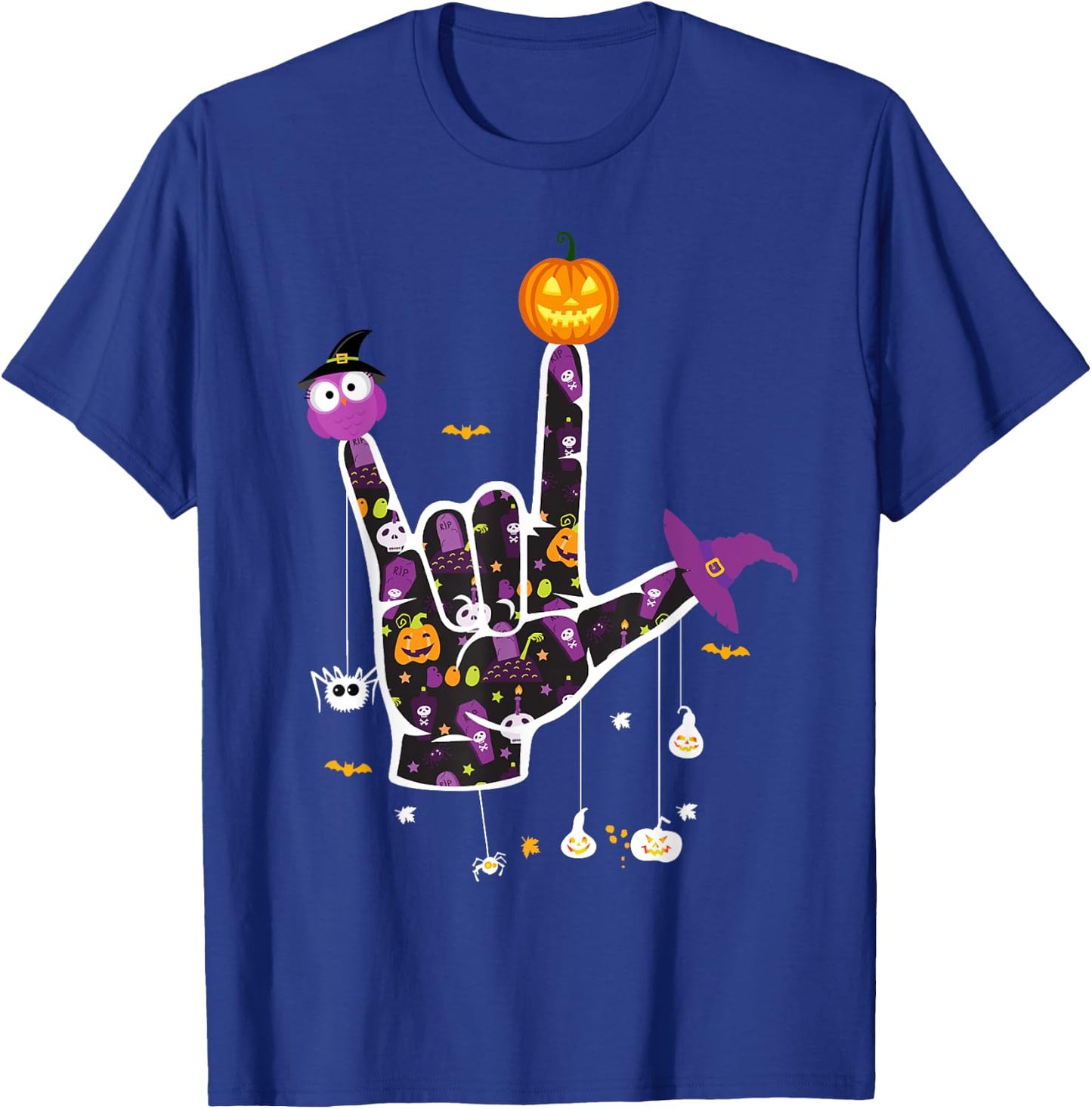 I Love You ASL Halloween Sign Language Halloween Gifts T-Shirt - T-Shirt | Royal