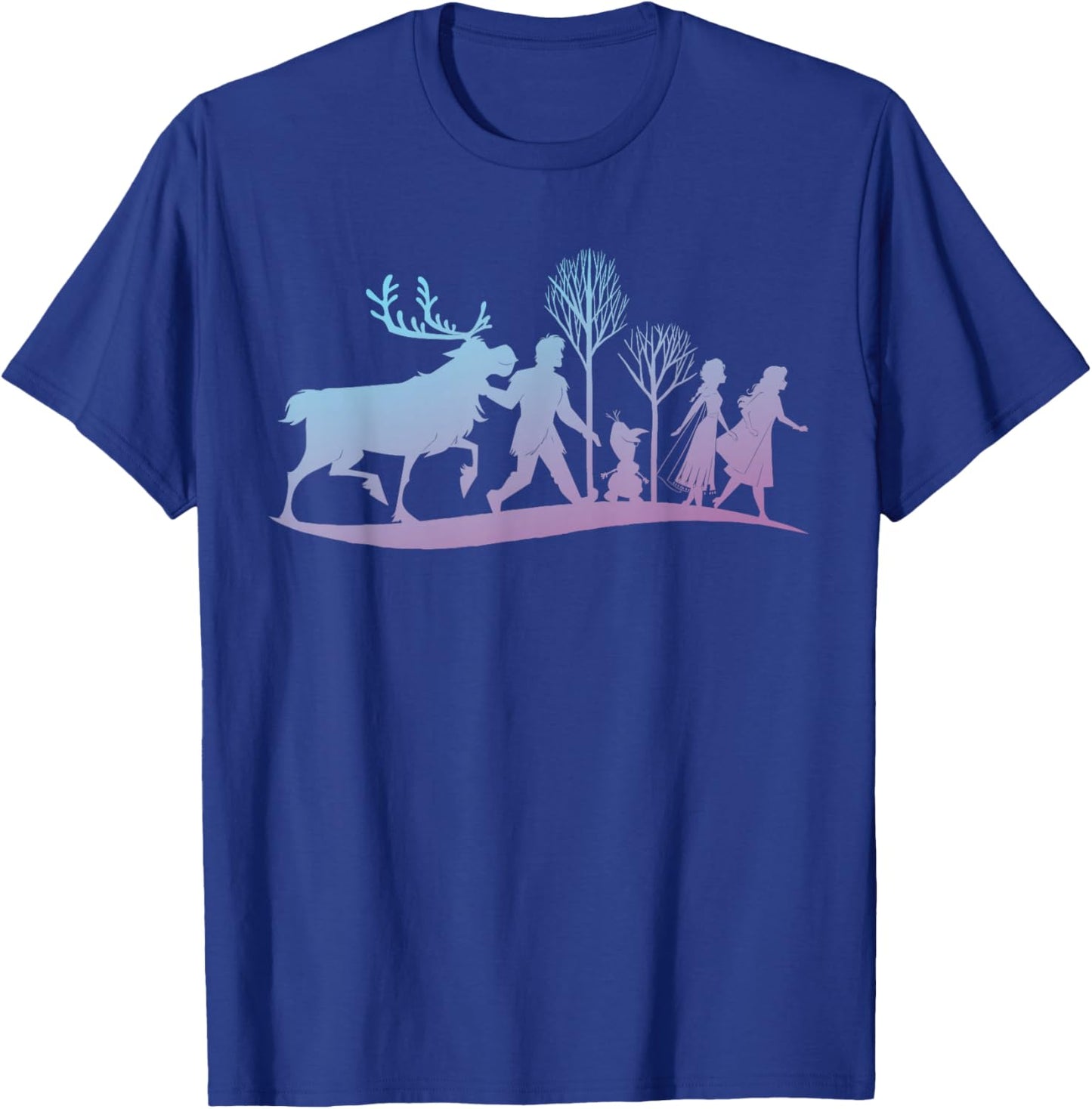 Disney Frozen 2 Characters Gradient Silhouette T-Shirt - T-Shirt | Royal