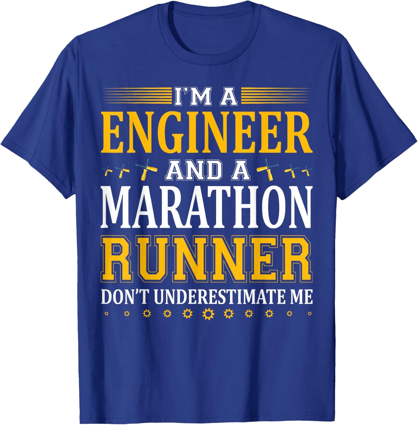 Marathon Runner Engineer Running Design Marathon Race Gift T-Shirt - T-Shirt | Royal