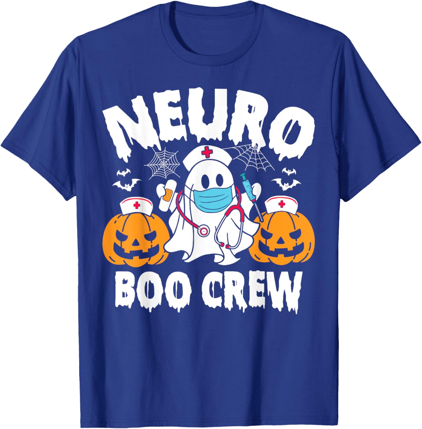 Neuro Nurse Boo Crew Retro Halloween Neurology Nurse T-Shirt - T-Shirt | Royal