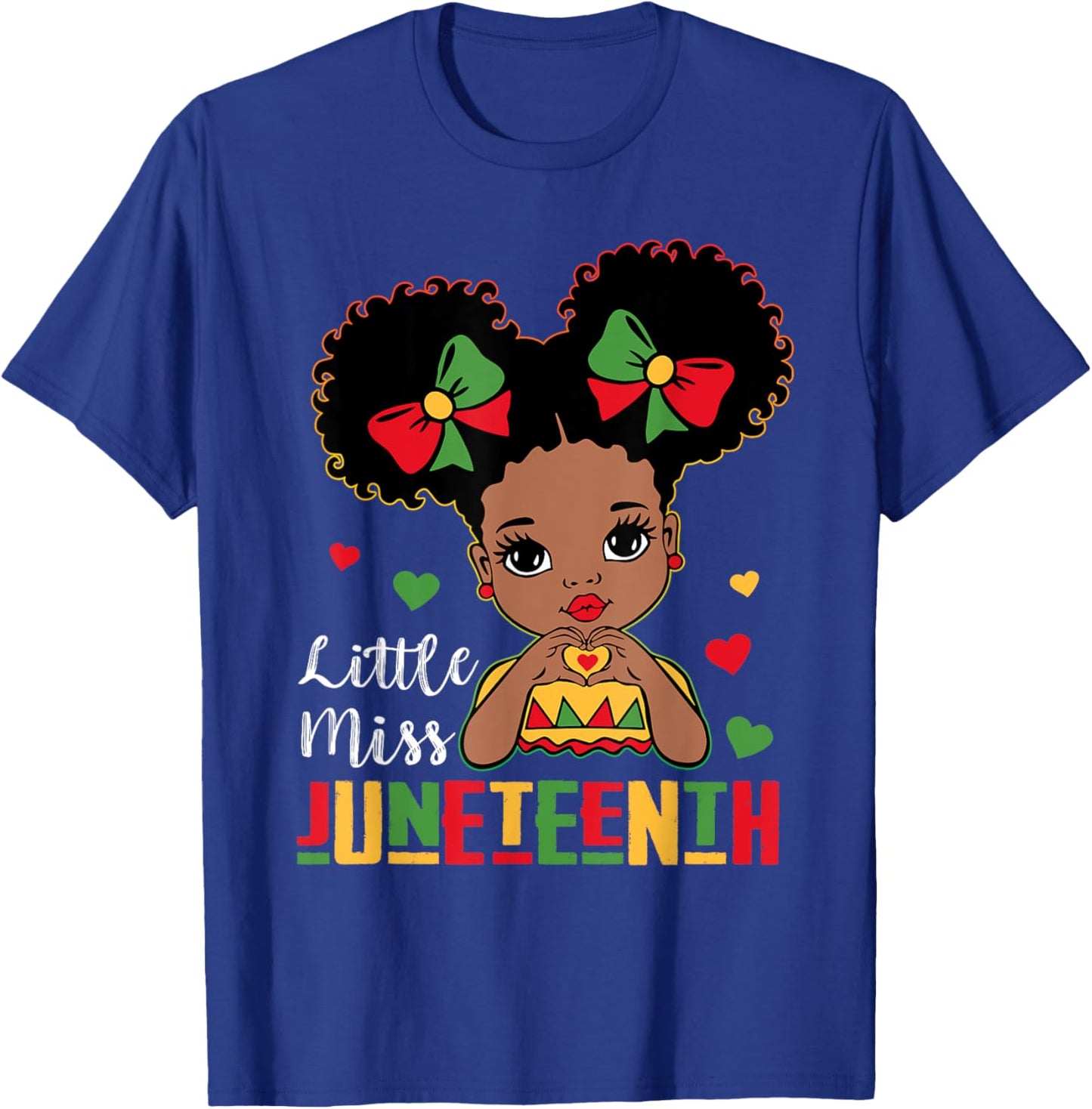 Little Miss Juneteenth Shirt Girl Toddler Black History Kids T-Shirt - T-Shirt | Royal