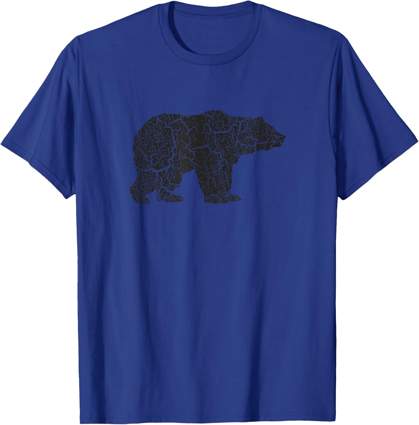 Grizzly Bear Distressed Print - Vintage Grizzly Bear T-Shirt - T-Shirt | Royal