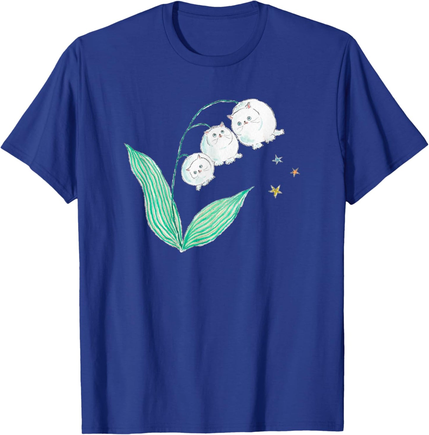 Vintage Cat Lily Of The Valley Flower Funny Pet Lover T-Shirt - T-Shirt | Royal