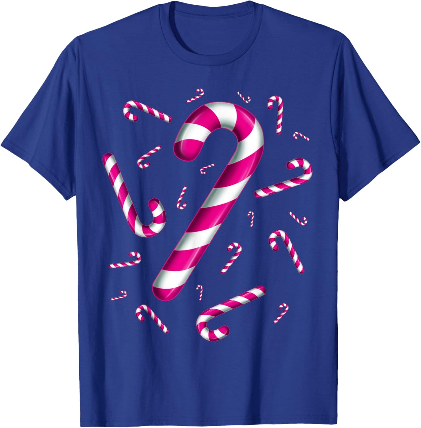 Candy Cane Christmas Crew Santa Pink Kids Girls T-Shirt - T-Shirt | Royal