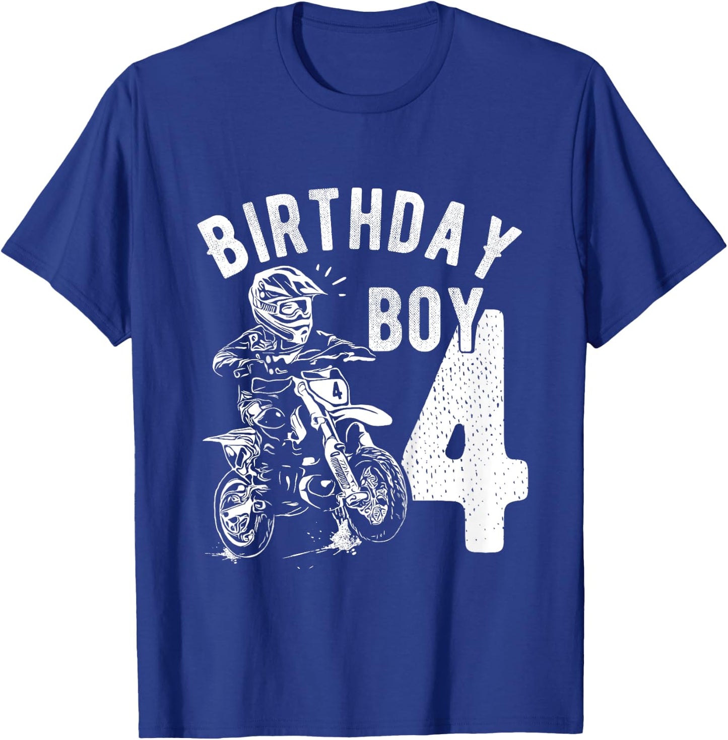 Kids 4 years old kid - Birthday boy - Dirt bike - Motorcycle T-Shirt - T-Shirt | Royal