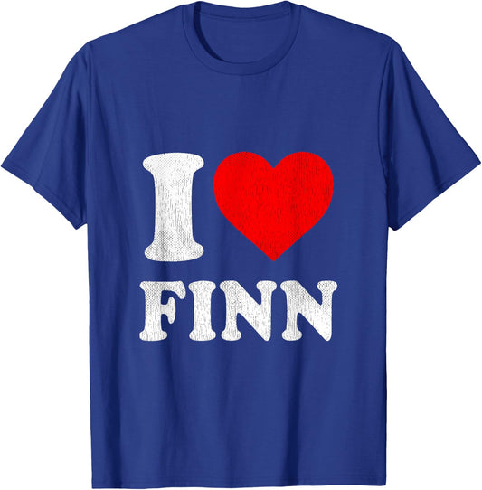 I Heart Finn Merch Distressed I Love Finn T-Shirt - T-Shirt | Royal