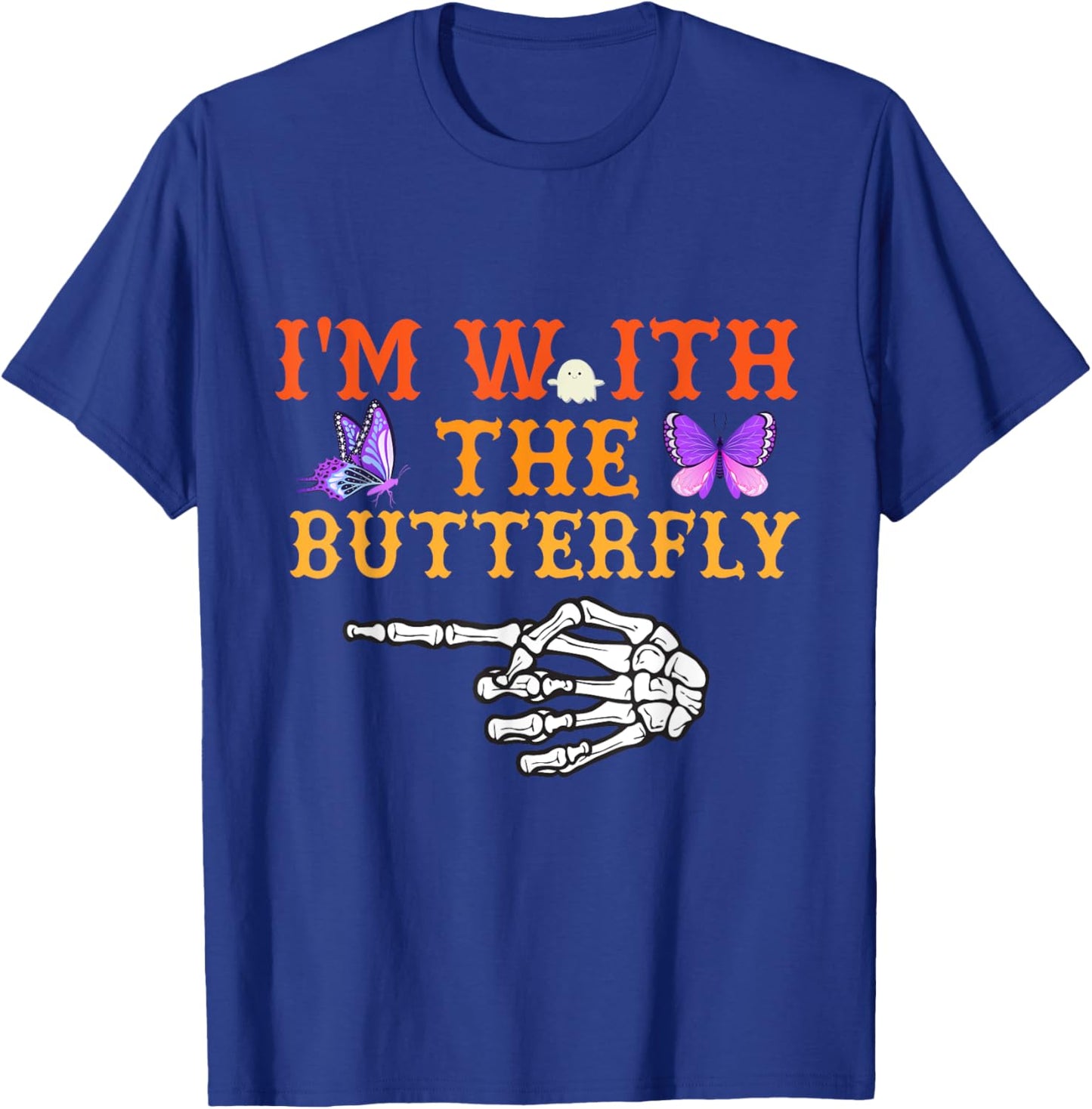 I'm With Butterfly Halloween Costume Couples Matching T-Shirt - T-Shirt | Royal