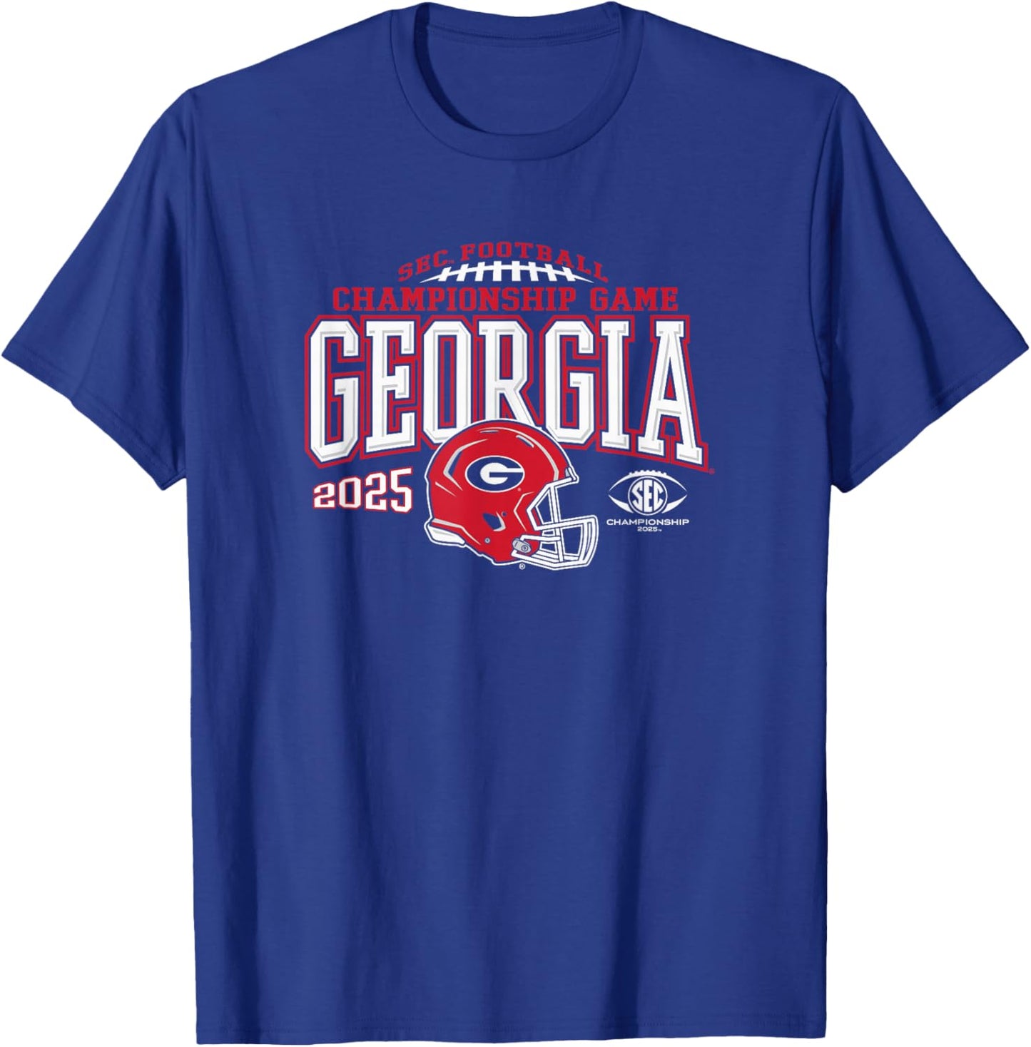Georgia Bulldogs SEC Championship 2025 Football Black T-Shirt - T-Shirt | Royal