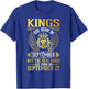 Kings Are Born In Sept Real Kings Are Born On September 27 T-Shirt - T-Shirt | Royal