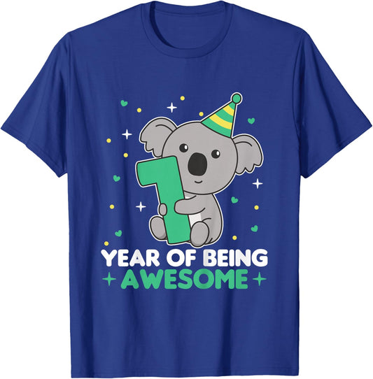 Koala 1st Birthday For Kids One Year Old Koala T-Shirt - T-Shirt | Royal