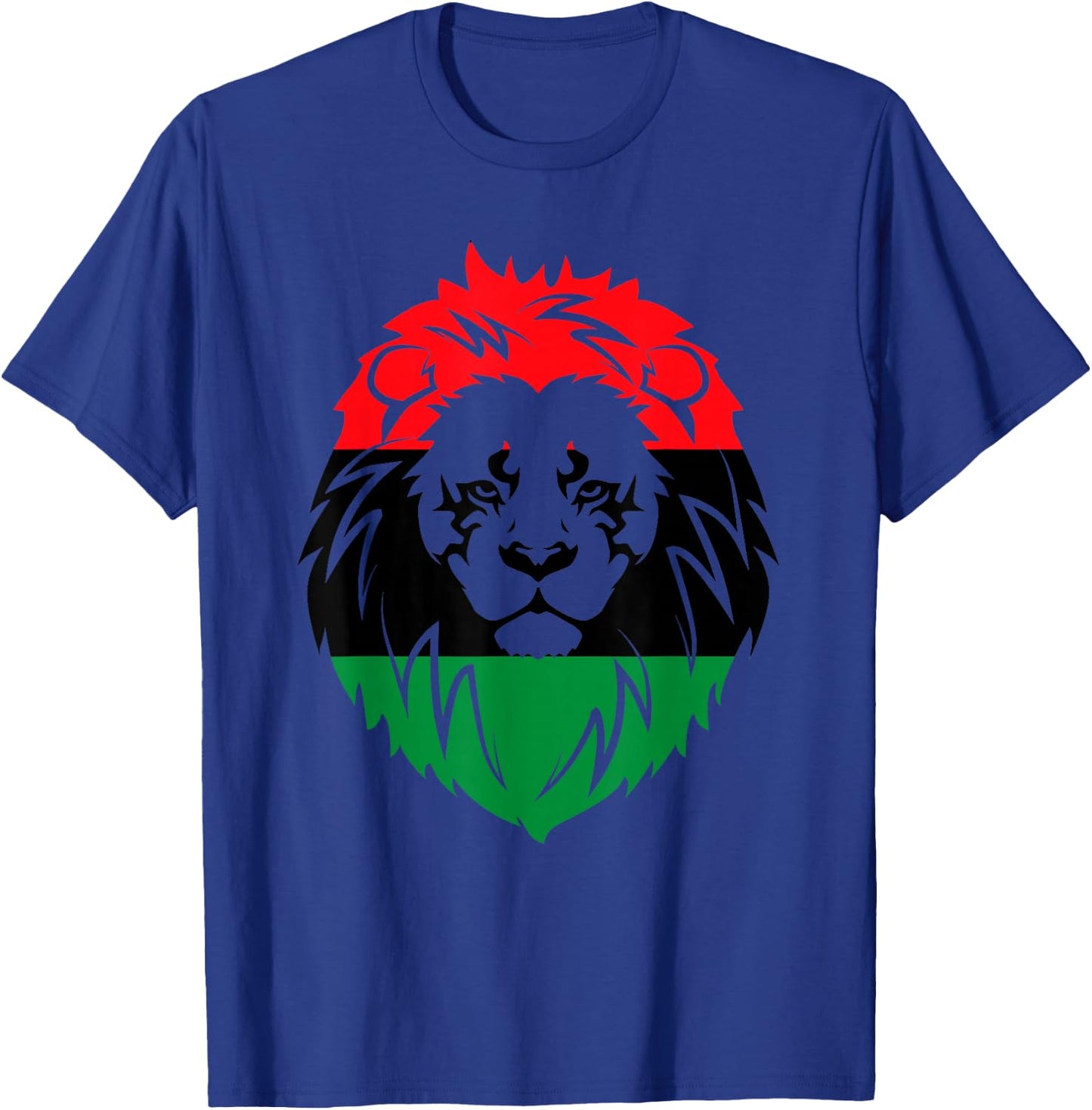 Pan African Flag - Lion Face Africa Unia Flag T-Shirt - T-Shirt | Royal