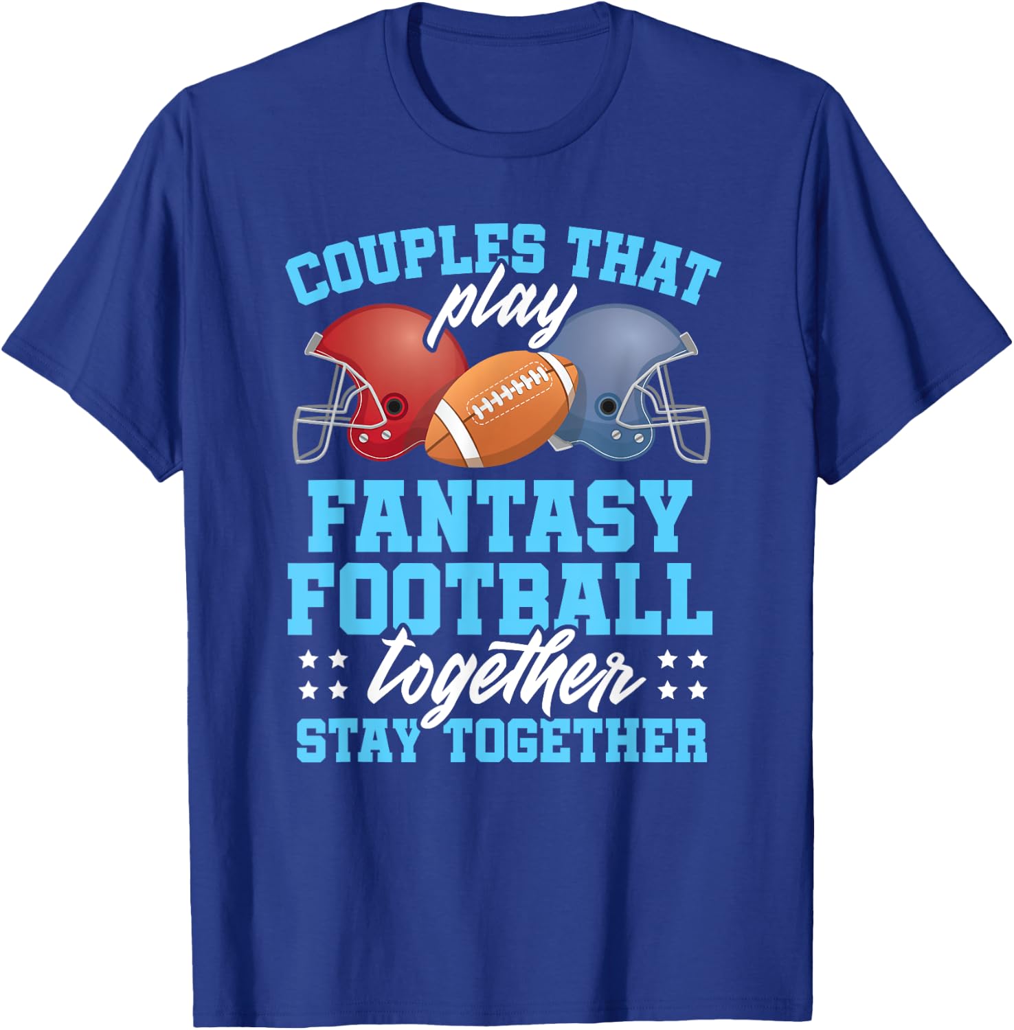 Fantasy Football Couples Matching Championship 2019 T-Shirt - T-Shirt | Royal