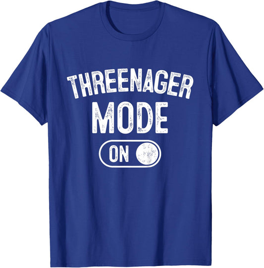 Kids Threenager Mode On 3rd Birthday Gifts Third Bday 3 Years Old T-Shirt - T-Shirt | Royal