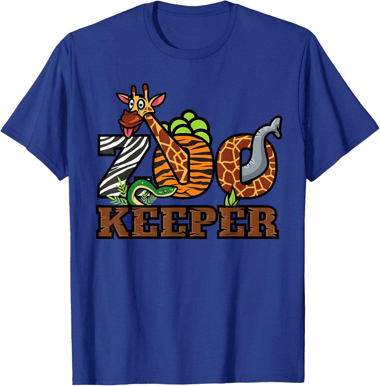 Zoo Keeper Funny Jungle Safari Animal Lover Gift Men Women T-Shirt - T-Shirt | Royal