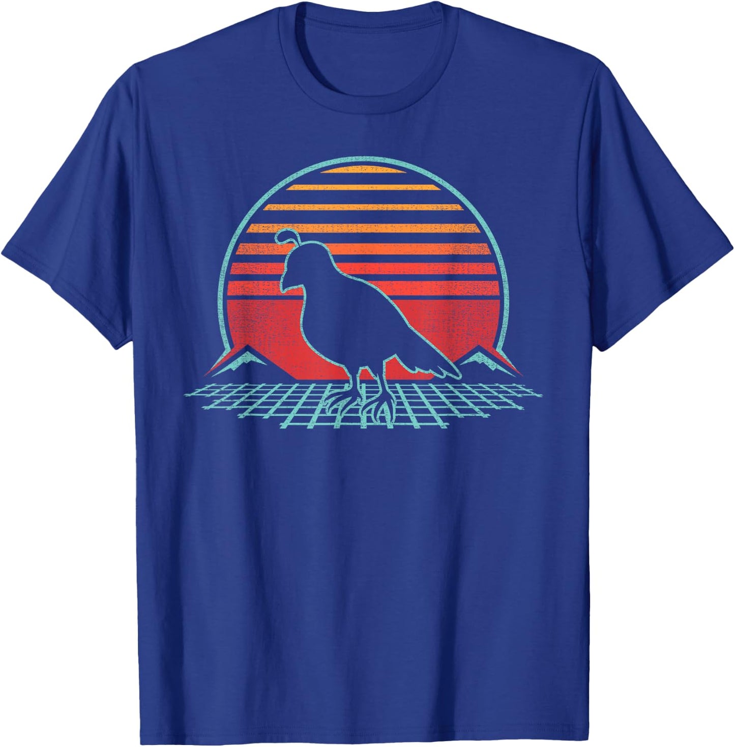 Quail Lover Bird Animal Retro Vintage 80s Style T-Shirt - T-Shirt | Royal