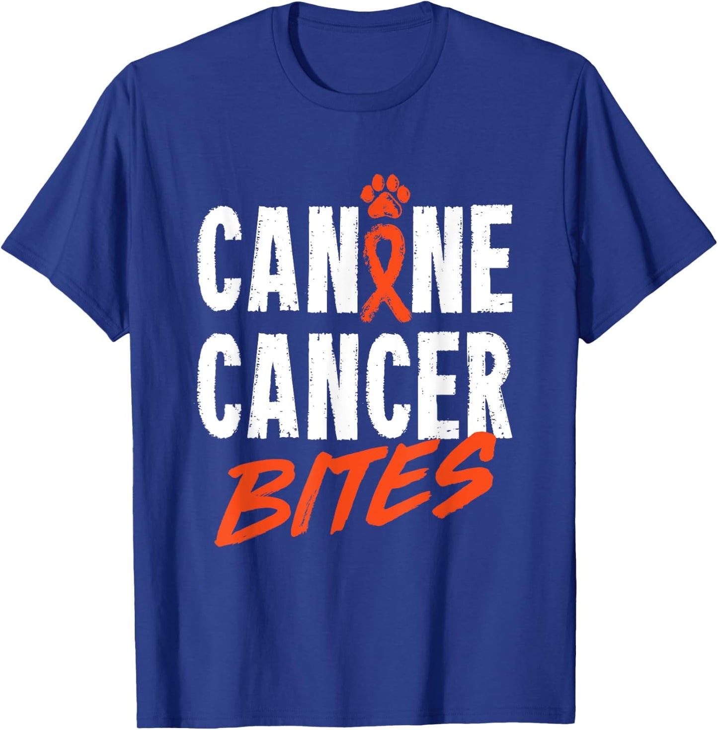 Canine Cancer Bites Dog Pet Carcinoma Support Men Women T-Shirt - T-Shirt | Royal