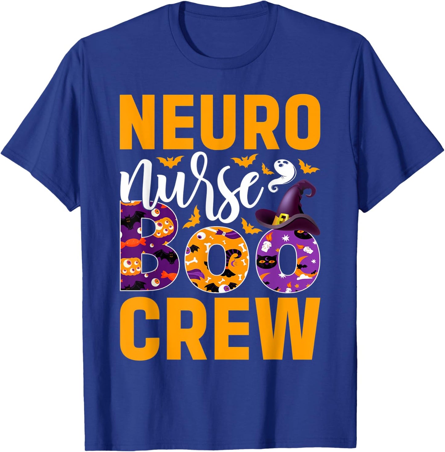 Cute Halloween Neuro Nurse - Boo Crew Nurse T-Shirt - T-Shirt | Royal