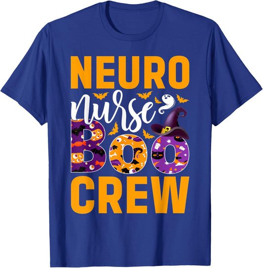Cute Halloween Neuro Nurse - Boo Crew Nurse T-Shirt - T-Shirt | Royal