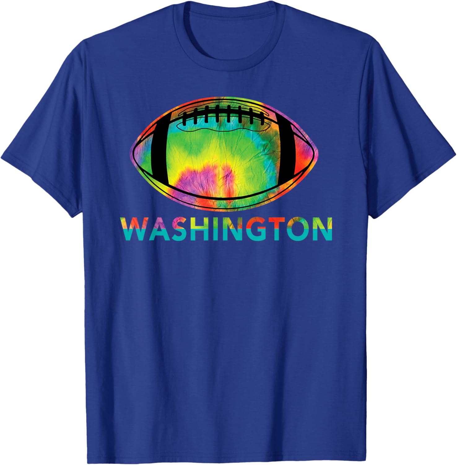 Tie Dye Cool Football Design Apparel Washington Team T-Shirt - T-Shirt | Royal