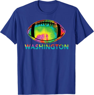 Tie Dye Cool Football Design Apparel Washington Team T-Shirt - T-Shirt | Royal