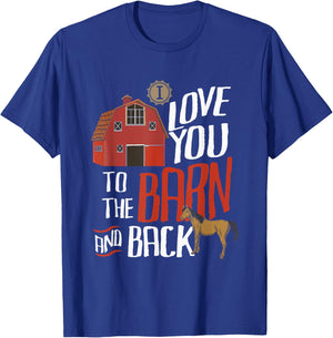 I Love You To The Barn And Back Farm Heifer Cow Herd T-Shirt - T-Shirt | Royal