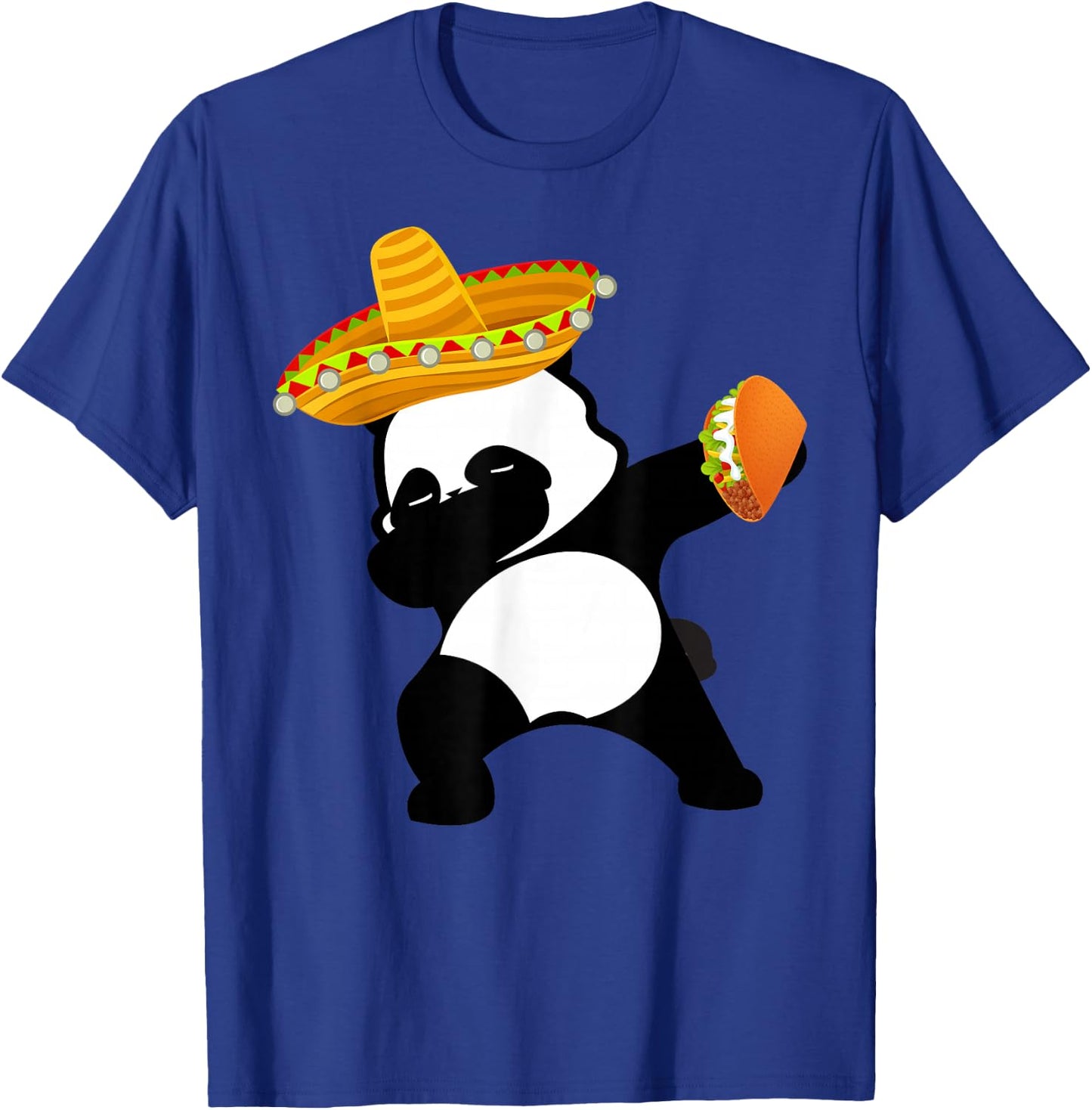Cinco De Mayo Dabbing Panda Bear Taco Mexican Sombrero T-Shirt - T-Shirt | Royal