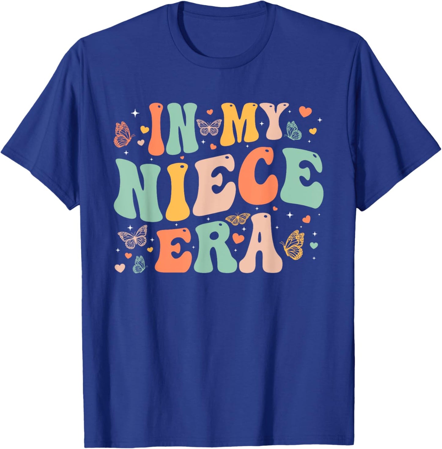 Retro Groovy In My Niece Era Mother's Day Kids Girls T-Shirt - T-Shirt | Royal