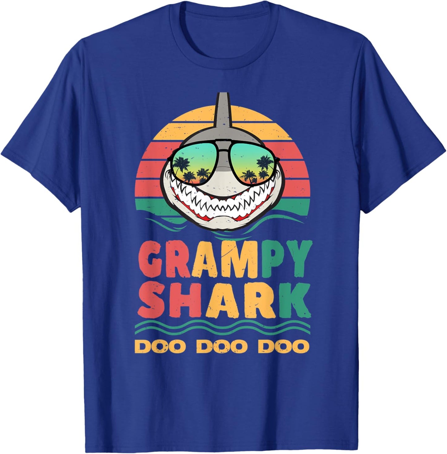 Grampy Shark Father's Day Papa Dad Grandpa Men Gift T-Shirt - T-Shirt | Royal
