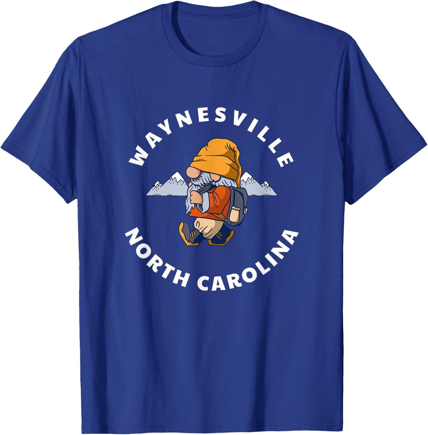 Waynesville North Carolina Hiking Gnome NC Vacation T-Shirt - T-Shirt | Royal