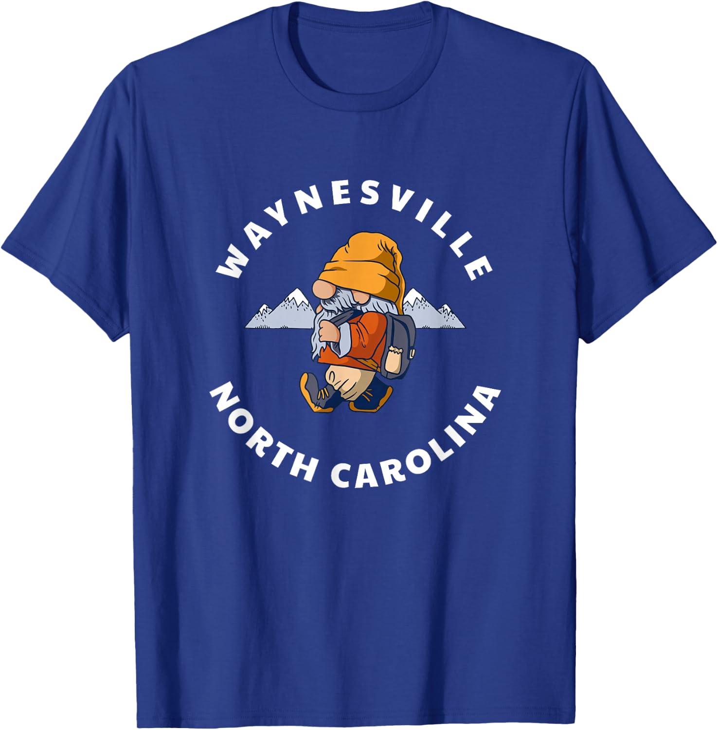 Waynesville North Carolina Hiking Gnome NC Vacation T-Shirt - T-Shirt | Royal