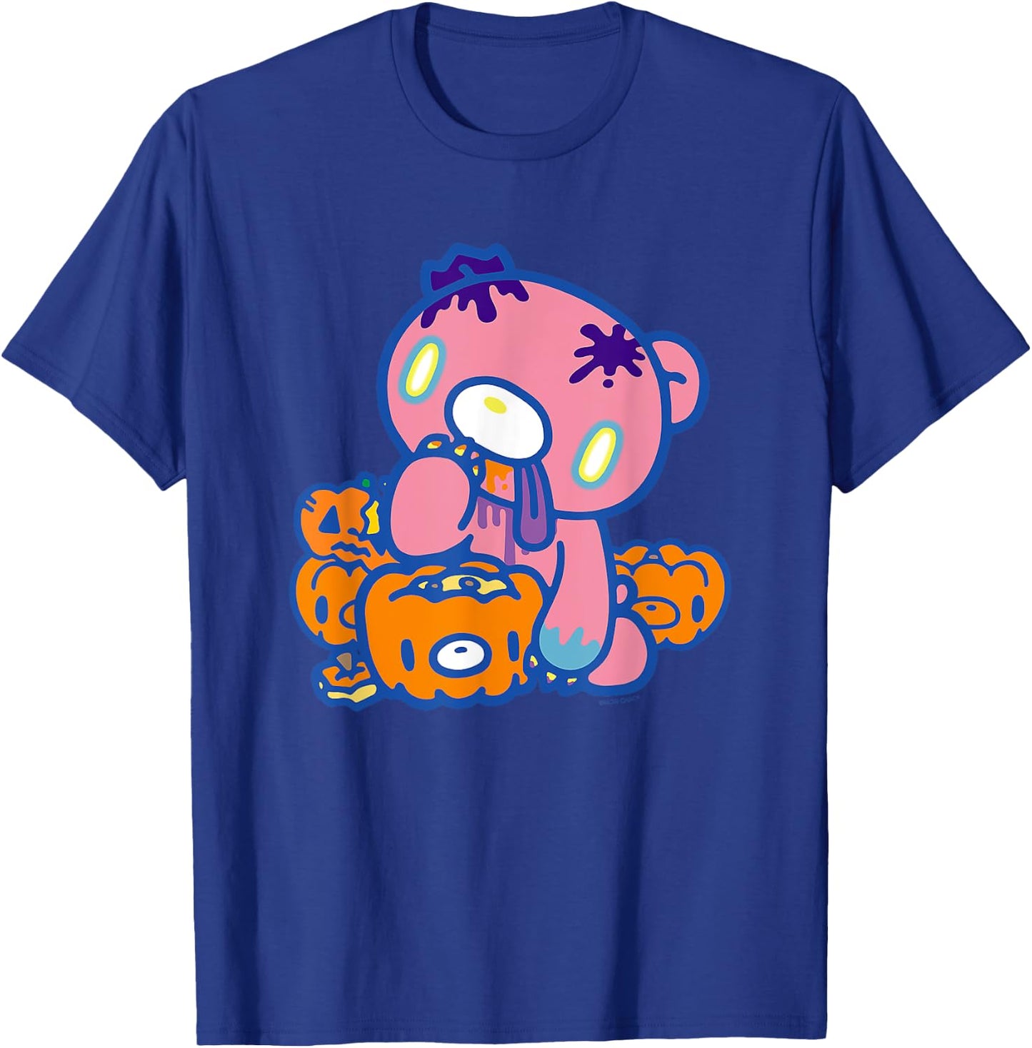 Gloomy Bear The Naughty Grizzly Halloween Eating Pumpkins T-Shirt - T-Shirt | Royal