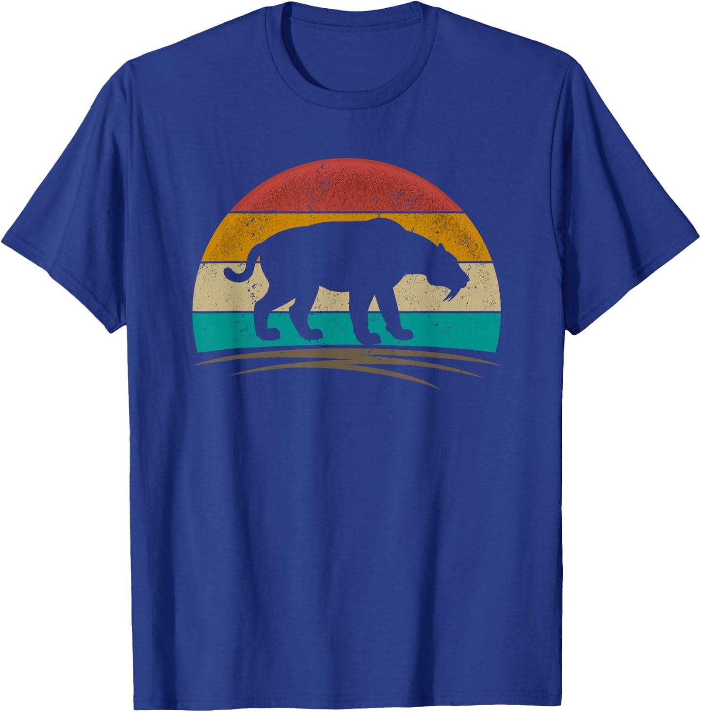Retro Smilodon Shirt Sabertooth Tiger Animal Paleontology T-Shirt - T-Shirt | Royal