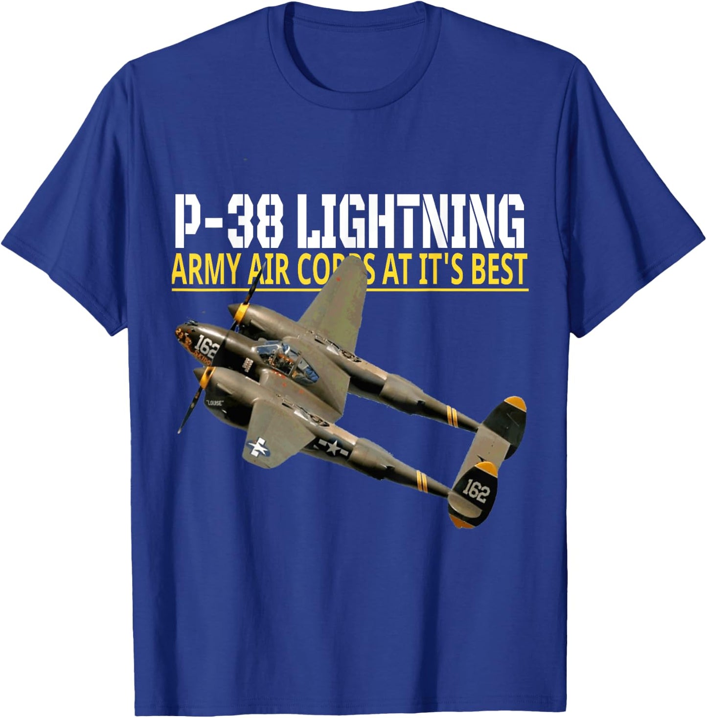 The P-38 Lightning. Army Air Corps aviation at its best. T-Shirt - T-Shirt | Royal